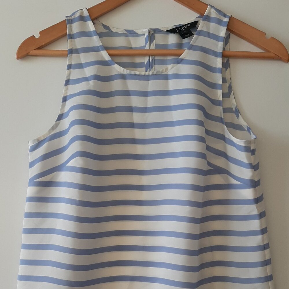 J. CREW - Sleeveless Top - Blue and White Striped - Size 4